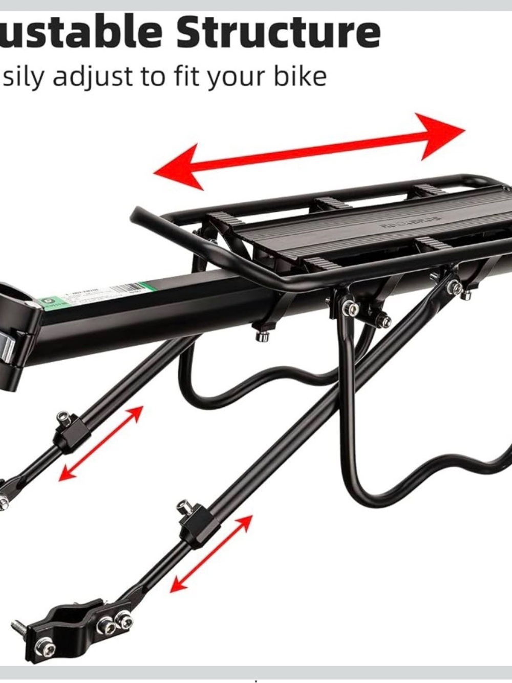 New Rear Bike Rack Quick Release,Bike Cargo Rack,Luggage Bike Rack - Picture 2 of 7